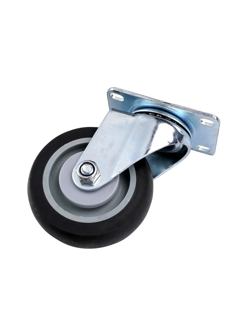 BMB tools - 2-Piece 125mm Grey TPR Double Ball Bearing Caster - Swivel - Plate - Image 1