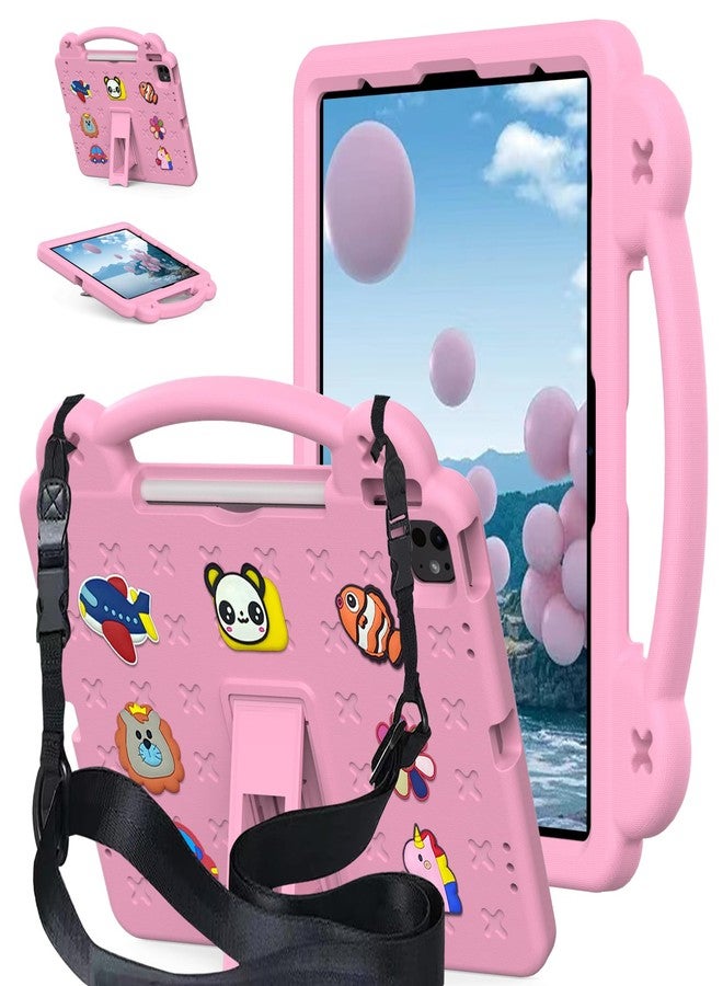 YRH Kids Case for iPad Air 13 inch M2/M3 (2024/2025), for iPad Pro 13 inch 7th Gen M4 (2024)/Pro 12.9 inch (2022/2021/2020), Pink - Image 1