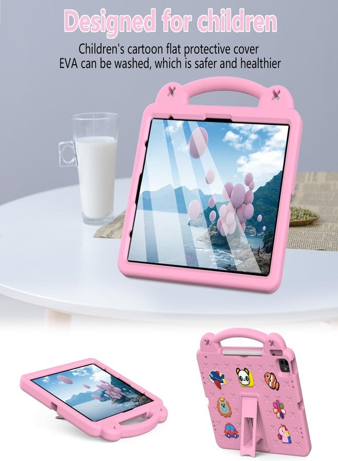 YRH Kids Case for iPad Air 13 inch M2/M3 (2024/2025), for iPad Pro 13 inch 7th Gen M4 (2024)/Pro 12.9 inch (2022/2021/2020), Pink - Image 4
