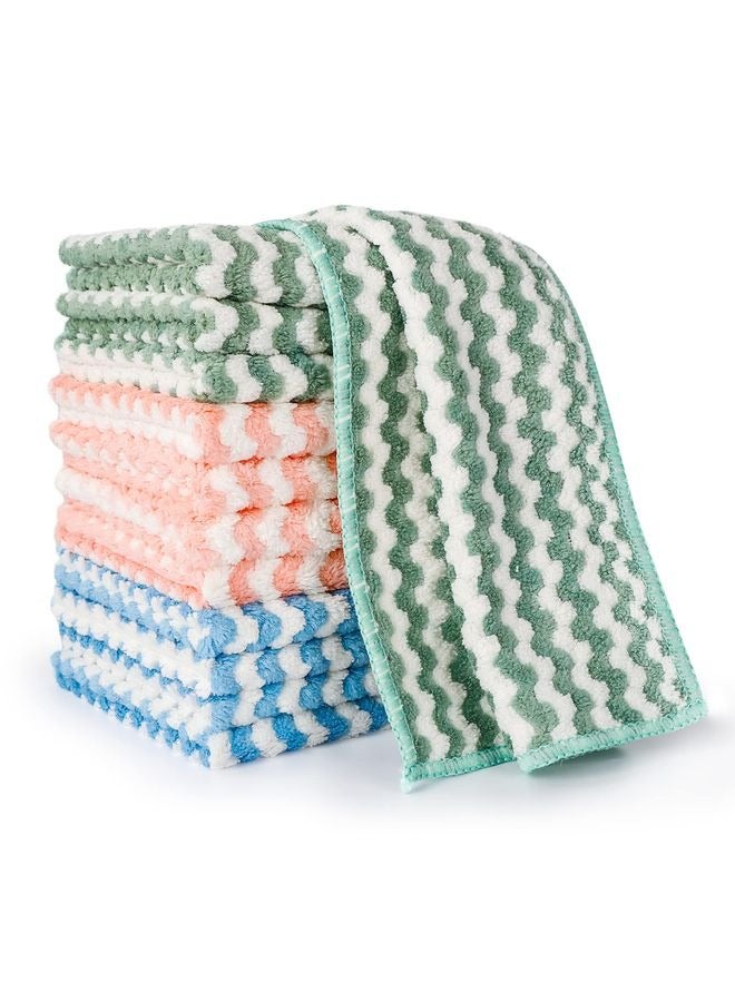 HOMESTAR 12pcs  Microfiber Cleaning Cloth, Dish Cloths for Washing Dishes, Ultra Absorbent Kitchen Towels Rags for Cleaning House Keeping - Image 1