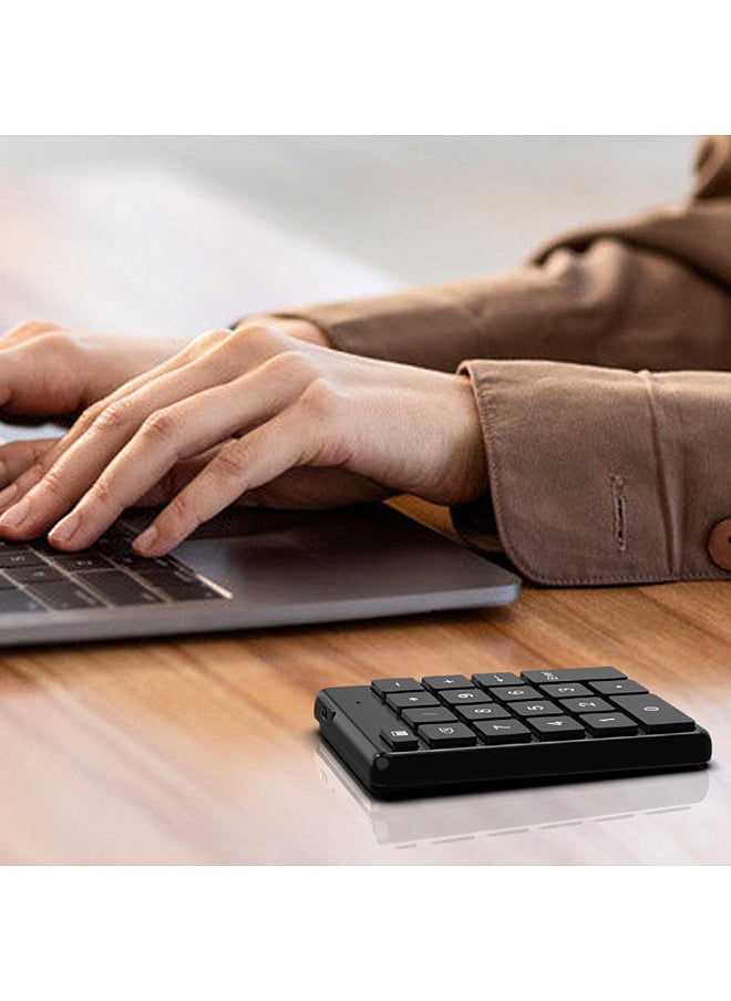 Generic - Wireless Numeric Keypad BT5.1 Number Pad 19 Keys Ultra-thin Design Portable Mini Numpad Ergonomic design Mute Numeric Pad for Laptop Desktop, PC, Notebook Black - Image 1
