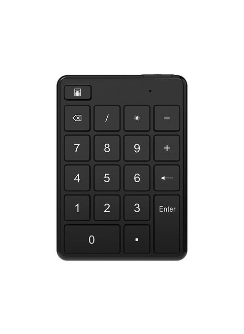 Wireless Numeric Keypad BT5.1 Number Pad 19 Keys Ultra-thin Design Portable Mini Numpad Ergonomic design Mute Numeric Pad for Laptop Desktop, PC, Notebook Black