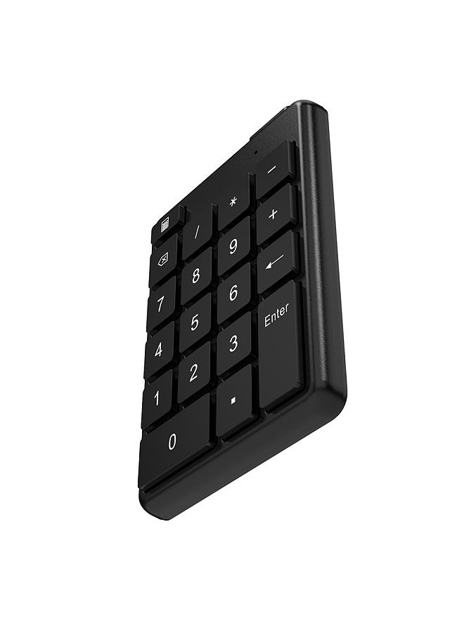 Generic - Wireless Numeric Keypad BT5.1 Number Pad 19 Keys Ultra-thin Design Portable Mini Numpad Ergonomic design Mute Numeric Pad for Laptop Desktop, PC, Notebook Black - Image 1