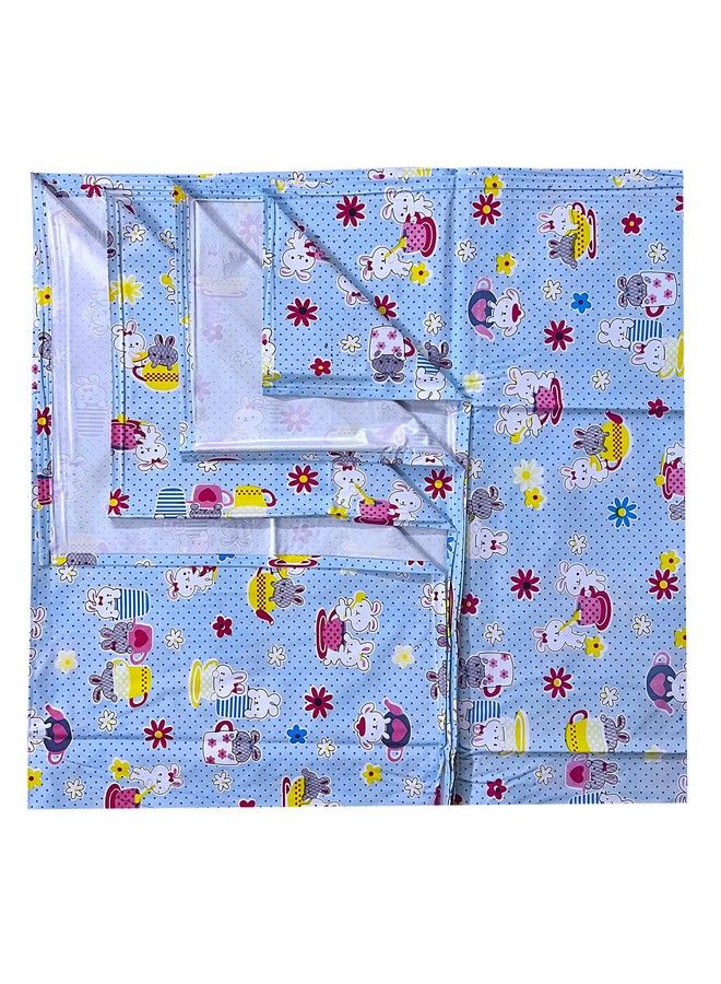 Ecosoft Baby Plastic Sheet;Pvc Sheet For Kids;Rubber Sheet For Babies;Bed Wetting Protector (135 Cm X 185 Cm) (Blue Rabbit)  - Image 1