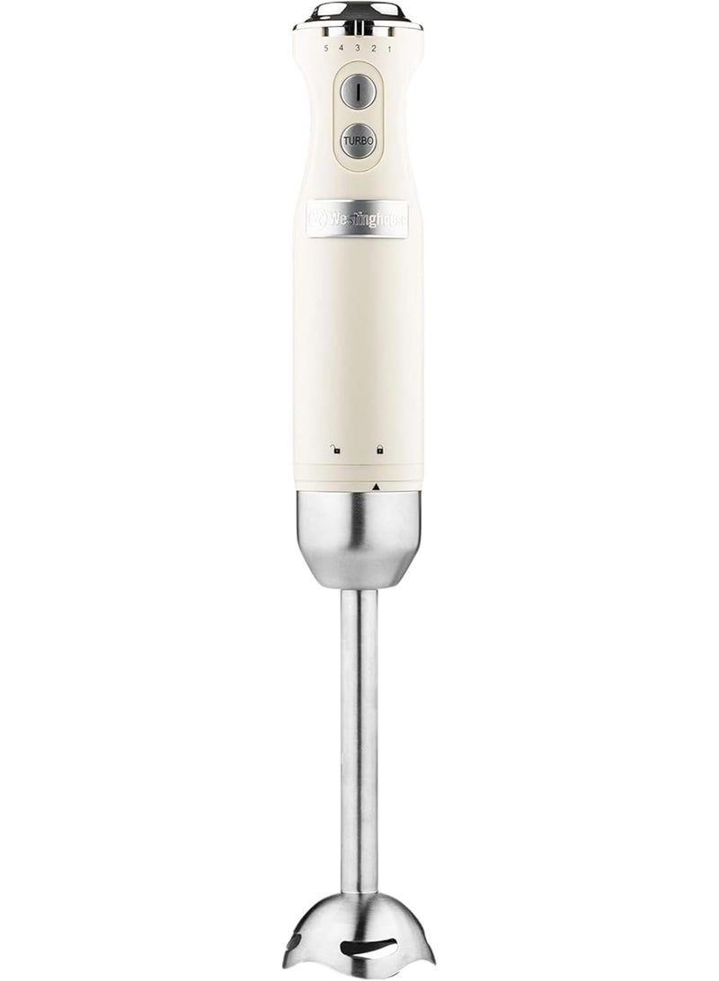 Westinghouse USA Retro Electric Hand Blender – 600W Handheld Stick Juicer Blender, Beige| Stainless Steel Immersion Blender with 5 Speeds & Turbo | Soft Grip Handle (UAE Version) - 2 Years Warranty - Image 1