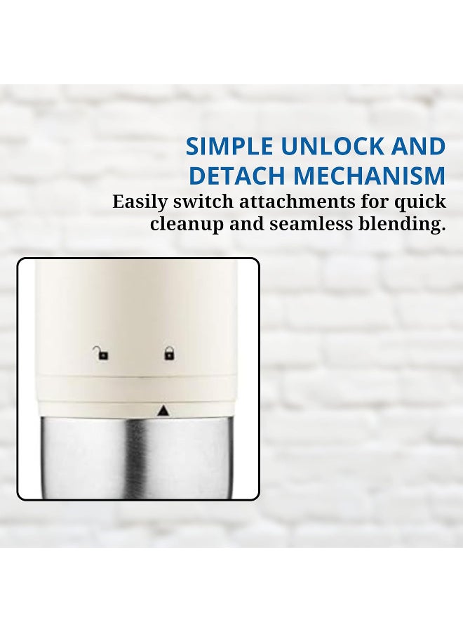 Westinghouse USA Retro Electric Hand Blender – 600W Handheld Stick Juicer Blender, Beige| Stainless Steel Immersion Blender with 5 Speeds & Turbo | Soft Grip Handle (UAE Version) - 2 Years Warranty - Image 3