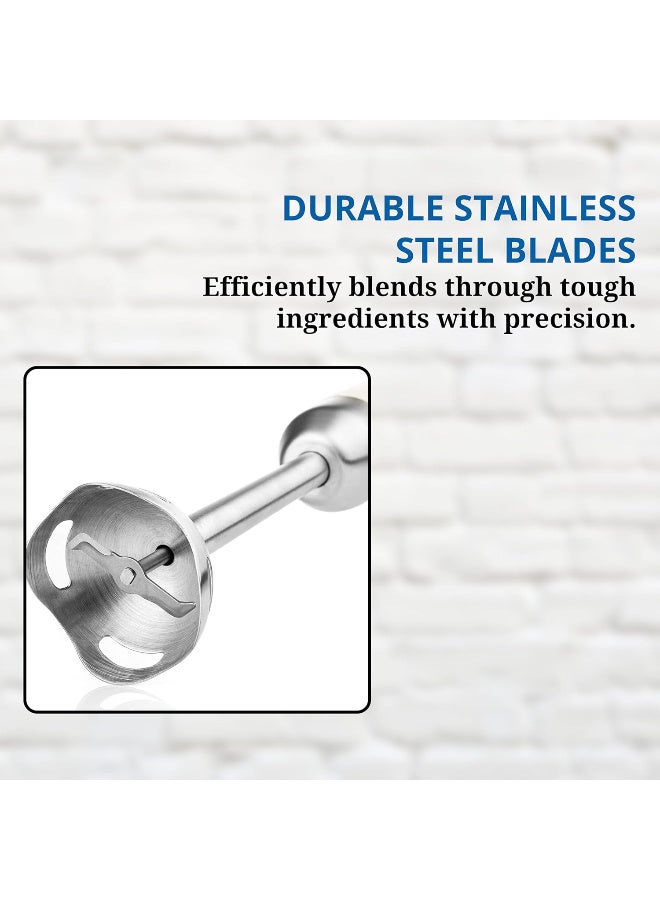 Westinghouse USA Retro Electric Hand Blender – 600W Handheld Stick Juicer Blender, Beige| Stainless Steel Immersion Blender with 5 Speeds & Turbo | Soft Grip Handle (UAE Version) - 2 Years Warranty - Image 5