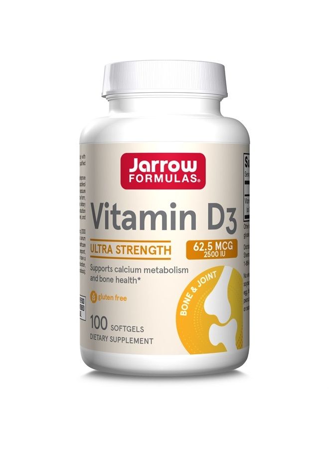 jarrow formulas Vitamin D3 62.5 mcg (2,500 IU) - 100 Servings (Softgels) - Bone Health, Immune Support & Calcium Metabolism Support - Vitamin D Supplement - D3 Vitamins - 5000 Vitamin D - Gluten Free - Image 1