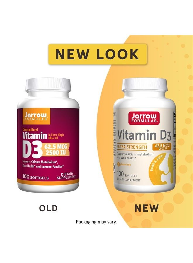 jarrow formulas Vitamin D3 62.5 mcg (2,500 IU) - 100 Servings (Softgels) - Bone Health, Immune Support & Calcium Metabolism Support - Vitamin D Supplement - D3 Vitamins - 5000 Vitamin D - Gluten Free - Image 2