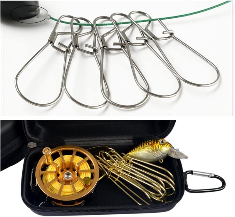 Joyeee Fish Stringer for Kayak, with 9-Snap Large Fish Hooks Lock and Fish Float, Silent Fishing Stringer Holder for Catfish Live Fish, Trout Fishing Gear and Equipment, Long 6 m/19.7 Foot, Gold - Image 3