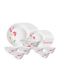 LARAH BY BOROSIL Larah Diana Opalware Glass Dinner Set, 25-Pieces, White  - Image 1