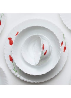 LARAH BY BOROSIL Larah Diana Opalware Glass Dinner Set, 25-Pieces, White  - Image 3