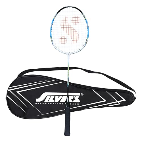 Silvers Silver's Aluminium Defender Badminton Racket with Full Cover(Blue/White) - Image 1