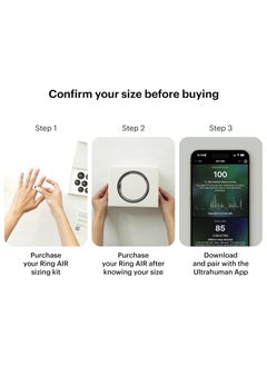 ULTRAHUMAN Ultrahuman Ring AIR-Smart Ring Health Fitness Tracker, Size First With Ultrahuman Sizing Kit, Men/Women - Aster Black, Size 6  - Image 2