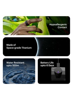 ULTRAHUMAN Ultrahuman Ring AIR-Smart Ring Health Fitness Tracker, Size First With Ultrahuman Sizing Kit, Men/Women - Aster Black, Size 6  - Image 5