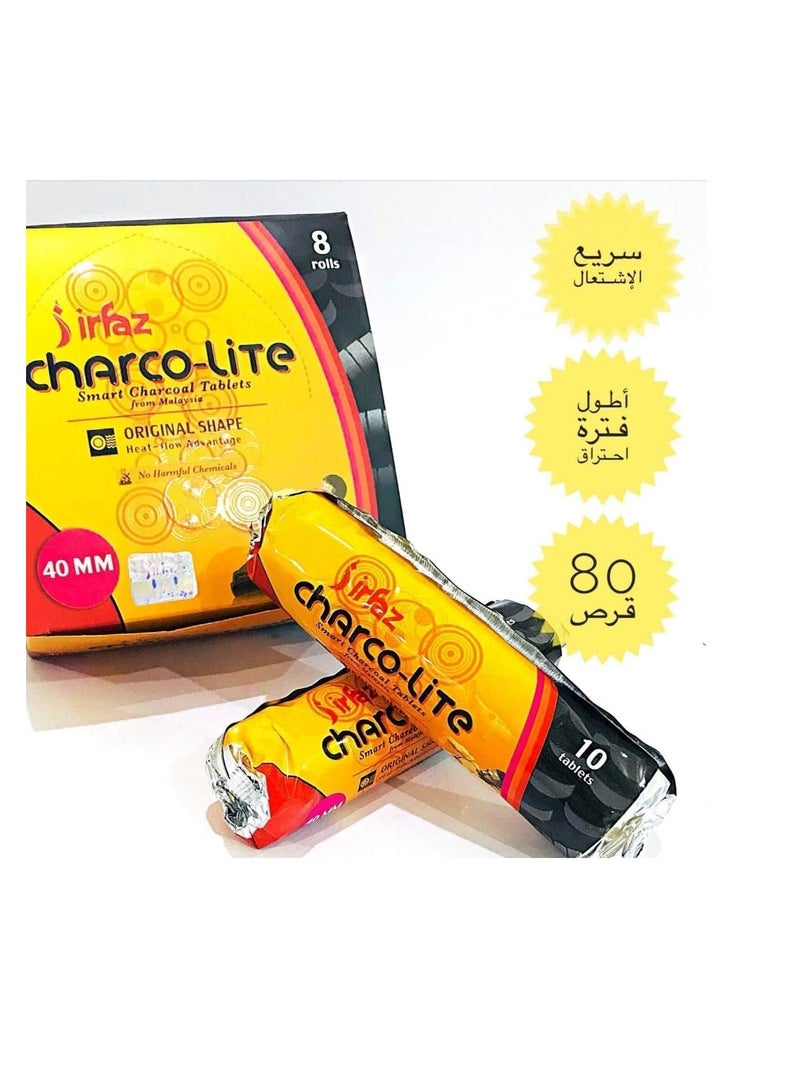 ماركة غير محددة أقراص فحم أرفاز شاركو لايت الذكية - بخوروك 40 مم - 80 قطعة (8 لفات)  - Image 3