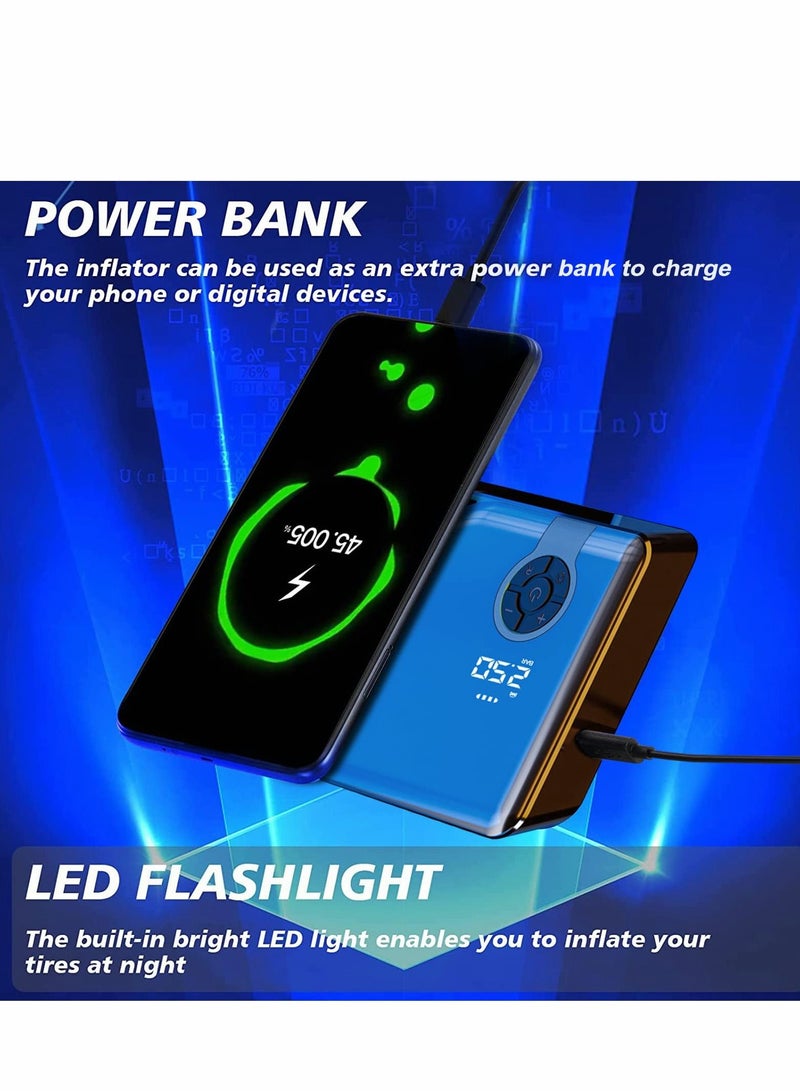 Tire Inflator Portable Air Compressor 145 PSI Cordless Faster Inflator, Accurate Pressure LCD Display, Easy Operation Pump for Car, Motorcycle, E-Bike, Ball - Image 2