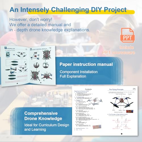 EIELEDIY Quadrotor Drone DIY Kit: A Unique STEM Project with Brushless Motor, Optical Flow Hovering, One-Click Takeoff and Landing, and 360° Flip for DIY Enthusiasts to Learn Drone Basics - Image 4
