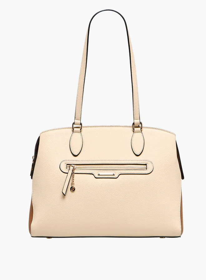 Celeste Solid Tote Bag with Zip Closure
