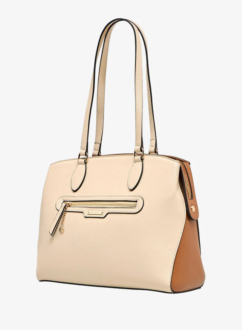 Celeste Solid Tote Bag with Zip Closure