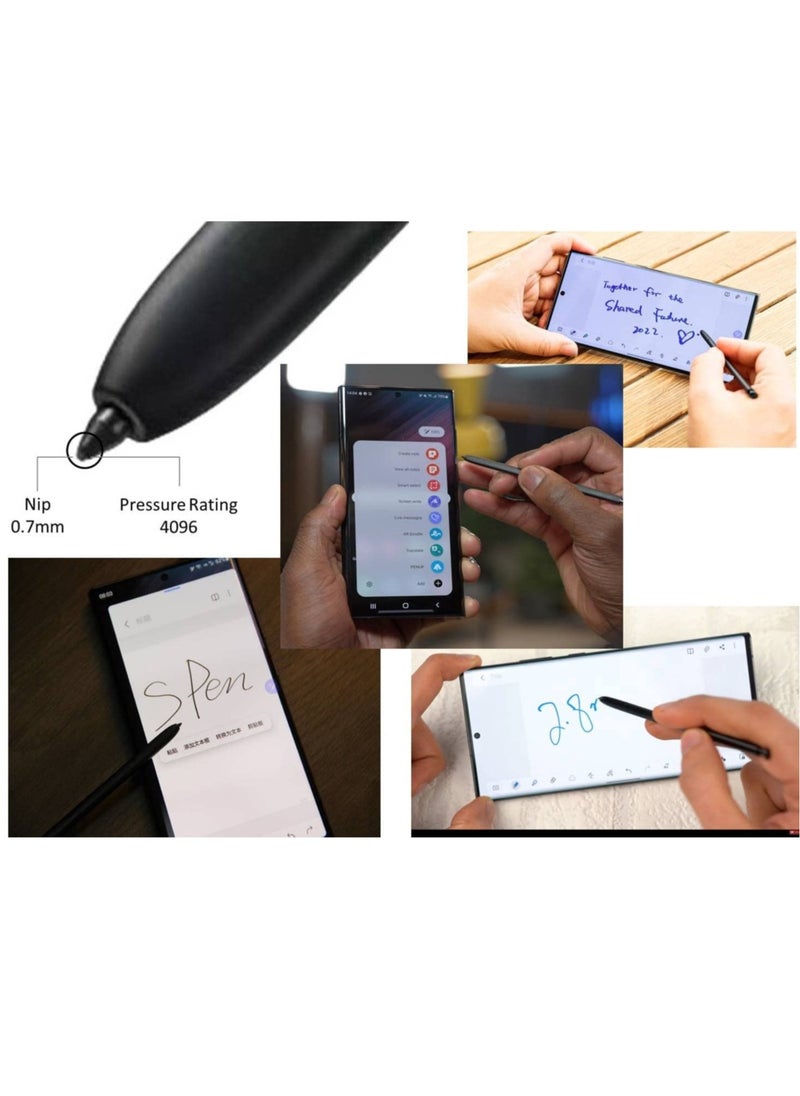 Excefore - S24 Ultra Stylus Pen (WithBluetooth) Replacement, for Samsung Galaxy S24 Ultra 5G All Versions Touch Pen+5 Tips+1 Clip, Compatible with Galaxy S24 Ultra 5G All Version (Titanium Black/S24 Ultra) - Image 1