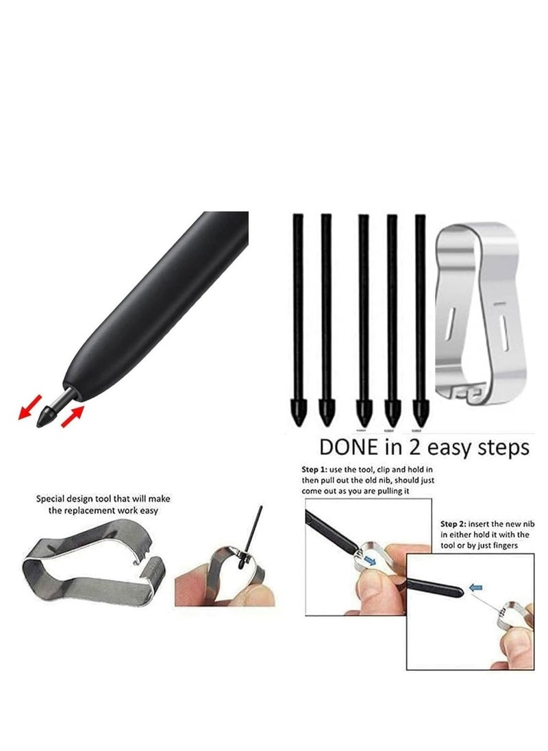 Excefore - S24 Ultra Stylus Pen (WithBluetooth) Replacement, for Samsung Galaxy S24 Ultra 5G All Versions Touch Pen+5 Tips+1 Clip, Compatible with Galaxy S24 Ultra 5G All Version (Titanium Black/S24 Ultra) - Image 1
