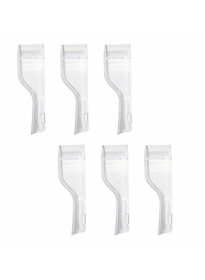 Chris.W Travel Electric Toothbrush Heads Cover Plastic Protective Cap Case Compatible with Oral-B Long Dual-Heads Replacement Tooth Brush Heads(6 Pack) Clear - Image 1