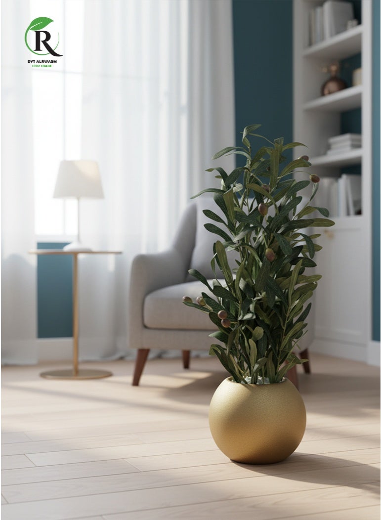 بيت الرواسم شجر زيتون مع اصيص ذهبي 60سم - Image 1