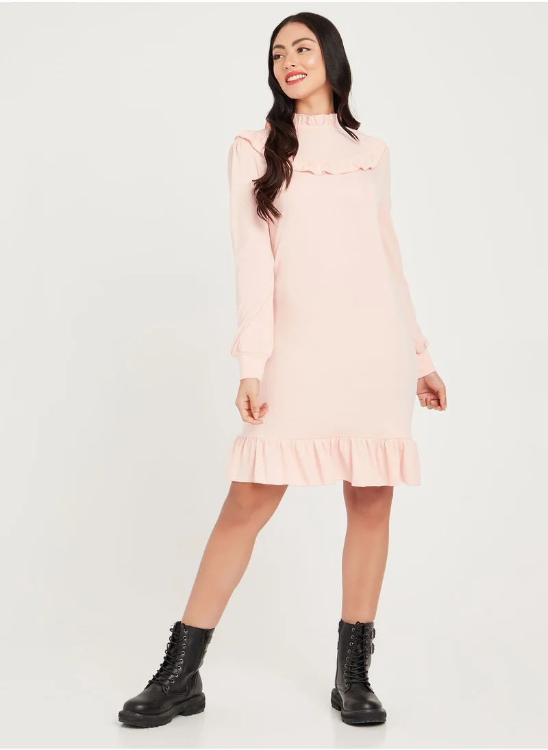 Styli High Neck Knitted Dress