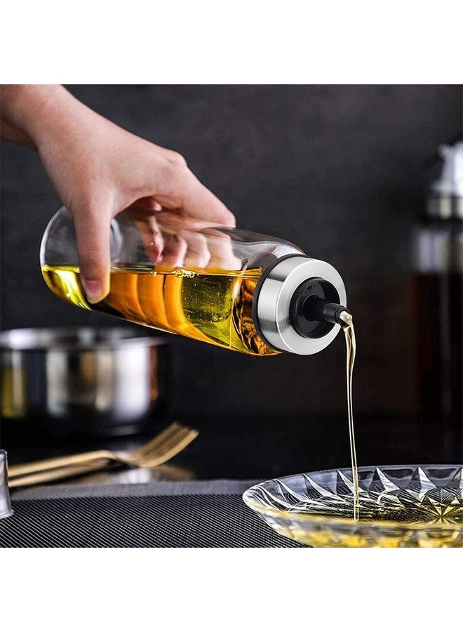 Baskety زجاجة زيت بسكتي زجاجية لتوابل الطعام / زجاجة زيت زجاجية مانعة للتسرب خزان زيت منزلي من الفولاذ المقاوم للصدأ موزع توابل 500 مل (1) أ (عبوة من 1) - Image 4