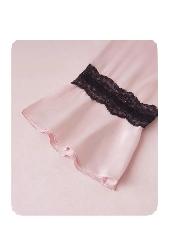 MIIOW - Strap Sleeping Skirt Women's Silk Sleeping Robe with Chest Mat Ice Silk Pure Desire Set Gift Box - Image 1