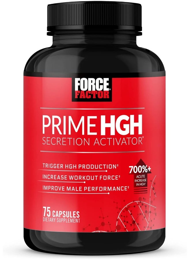 Force Factor Force Factor Prime HGH Secretion Activator, HGH Supplement for Men with Clinically Studied AlphaSize to Help Trigger HGH Production, Increase Workout Force, and Improve Performance, 75 Capsules  - Image 1