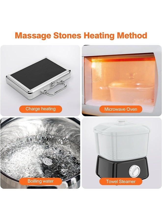 YelaJoy Hot Stones Massage Set with Warmer 16Pcs Hot Stones Massage Set with Heater Portable Hot Rocks Basalt Massage Stones Set with Warmer Kit for Home Spa Warming Therapy Relax - Image 5