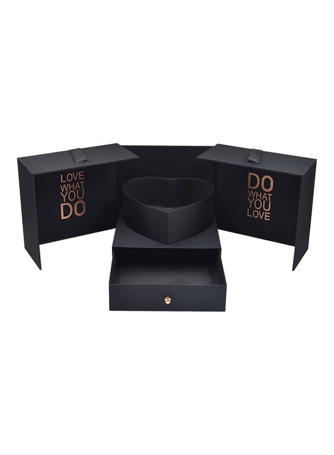 Luxurious Roses Heart Shape Decorative Gift Box Black - Image 3