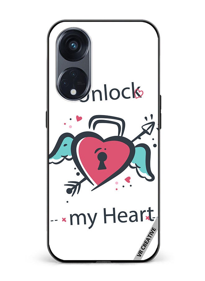 VR CREATIVE - Protective Case Cover For Oppo Reno8 T 5G Unlock My Heart Design Multicolour - Image 1