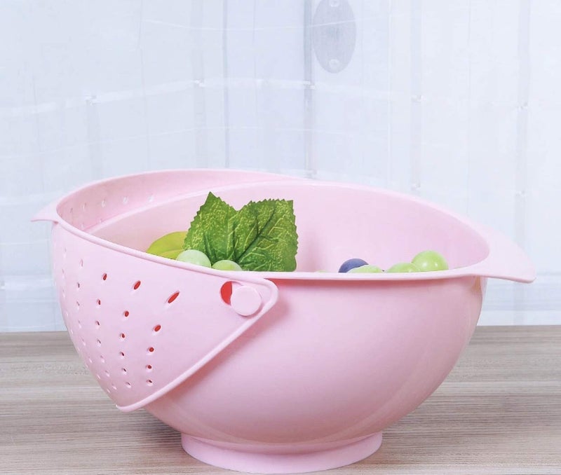 SHREEJIIH Vegetable Fruit Basket Rice Wash Sieve Washing Bowl Colander Big Colors May Vary - Image 3