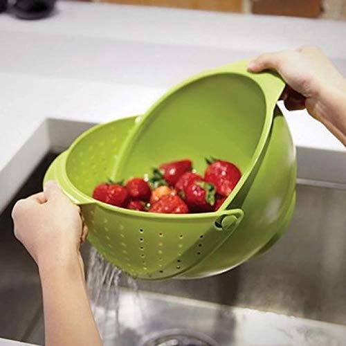 SHREEJIIH Vegetable Fruit Basket Rice Wash Sieve Washing Bowl Colander Big Colors May Vary - Image 4