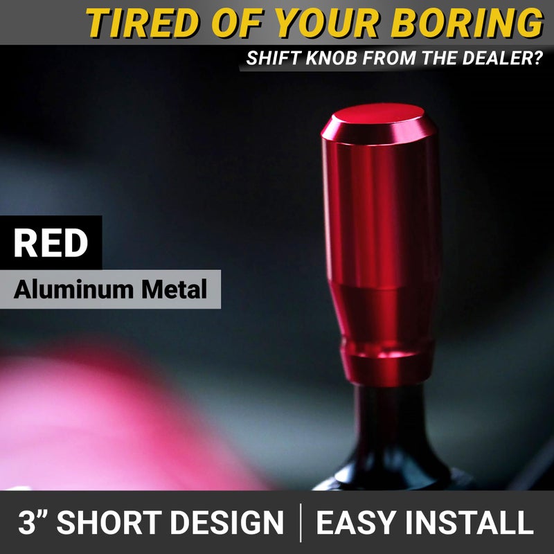Mega Racer Premium Racing Red Shift Knob - 4 Metal Threaded Adapters, 4 5 6 Speed Manual & Buttonless Automatic Transmission, Aluminum Car Gear Stick Shifter Knobs, (M8, M10x1.25/1.5, M12x1.25), Cool JDM Style - Image 2