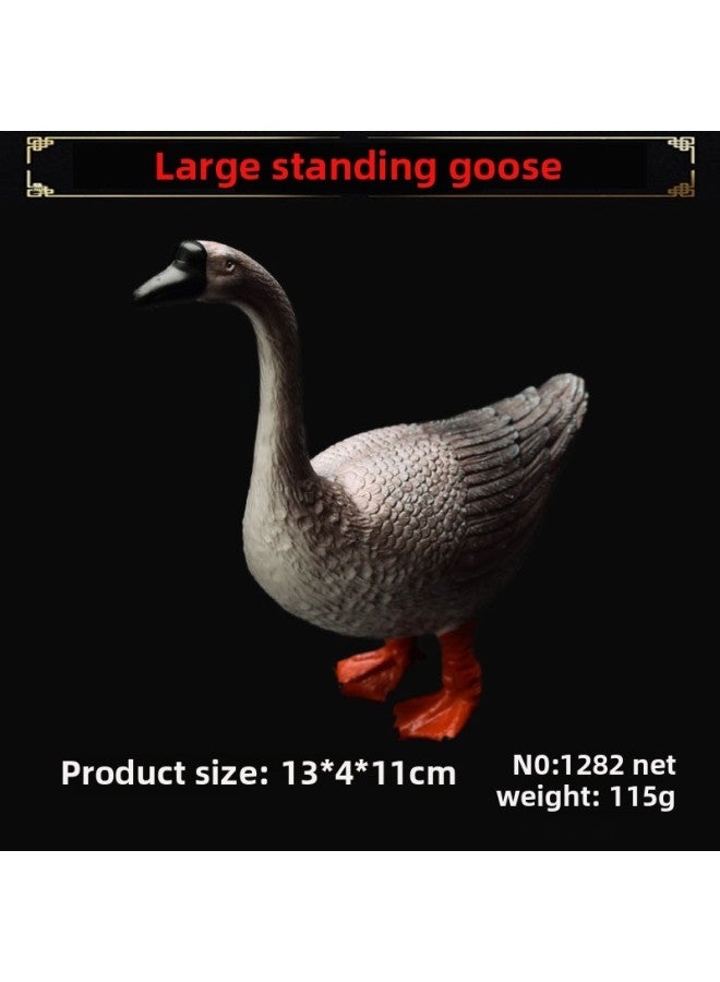Children's Simulation Animal World Solid Plastic Toy Model Swan Chicken Duck Goose Poultry Model-Color:Goose 1282 - Image 1
