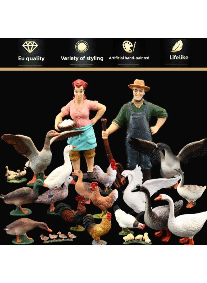 Children's Simulation Animal World Solid Plastic Toy Model Swan Chicken Duck Goose Poultry Model-Color:Goose 1282 - Image 2