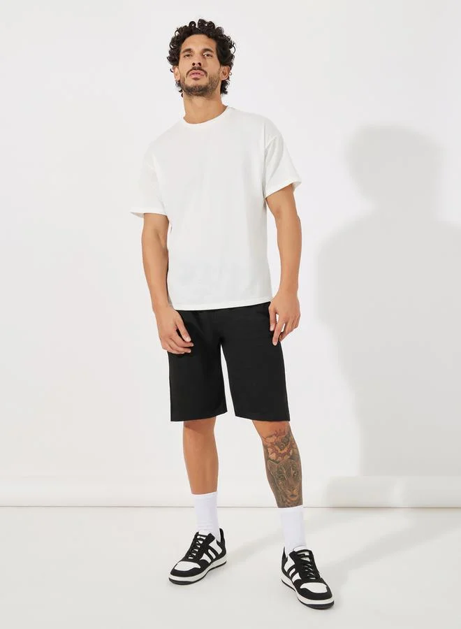 Styli Textured Slim Fit  Shorts with Drawcord