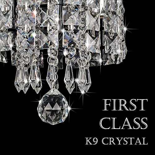 GANE-SHLIGHTS GL K9 Crystal Chandelier for Living Room Modern Ceiling Light Led Jhummer for Hall Hotel Resort Shop Temples, Office, Resort B3 (Warmwhite)(Size: W 23cm,H 30cm)(Small) - Image 2