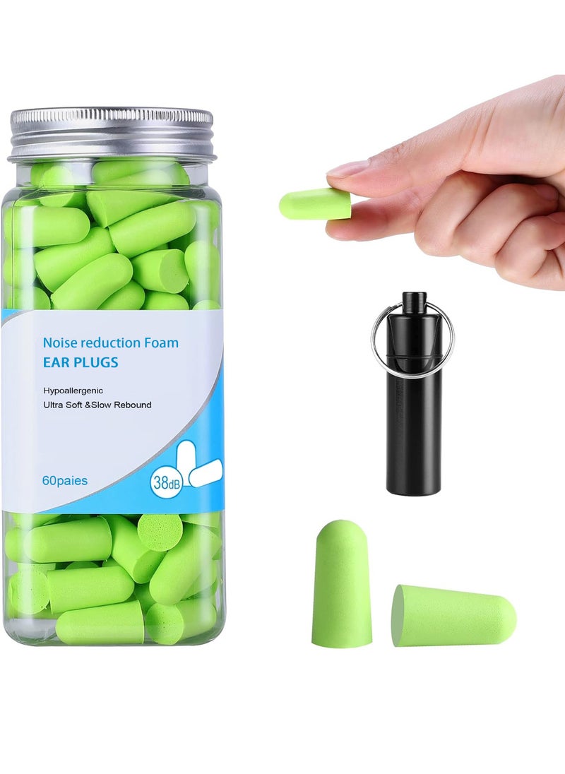 Uwals - 60 Pairs Pack - Ultra Soft Foam Earplugs Sleep, 38dB SNR 31dB NRR Sound Blocking Noise Cancelling Ear Plugs for Sleeping, Travel, Shooting and Working - Image 1