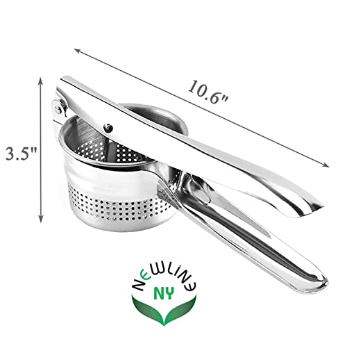NEWLINE NY Stainless Steel Potato Presser Masher Ricer, Commercial Grade Tool to Press Mash Fruit or Food - Image 4