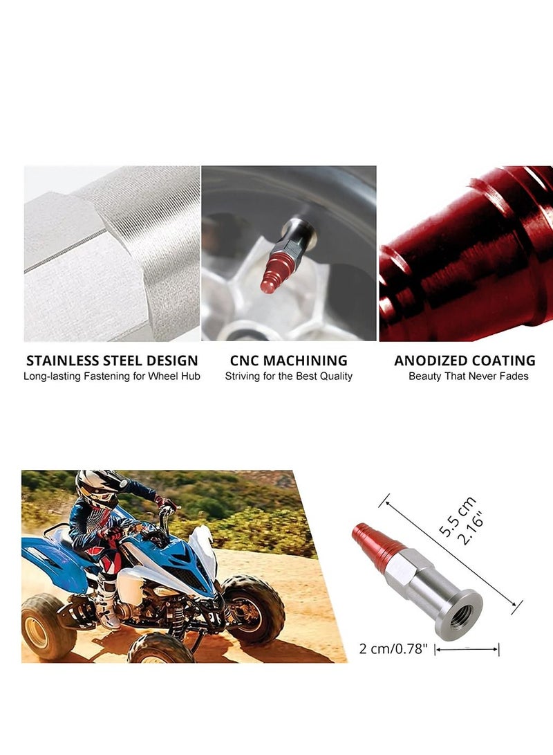 general Set of ATV 60mm Aluminum Wheel Lug Nuts For Yamaha Raptor 700R, Red 16 Piece - Image 3