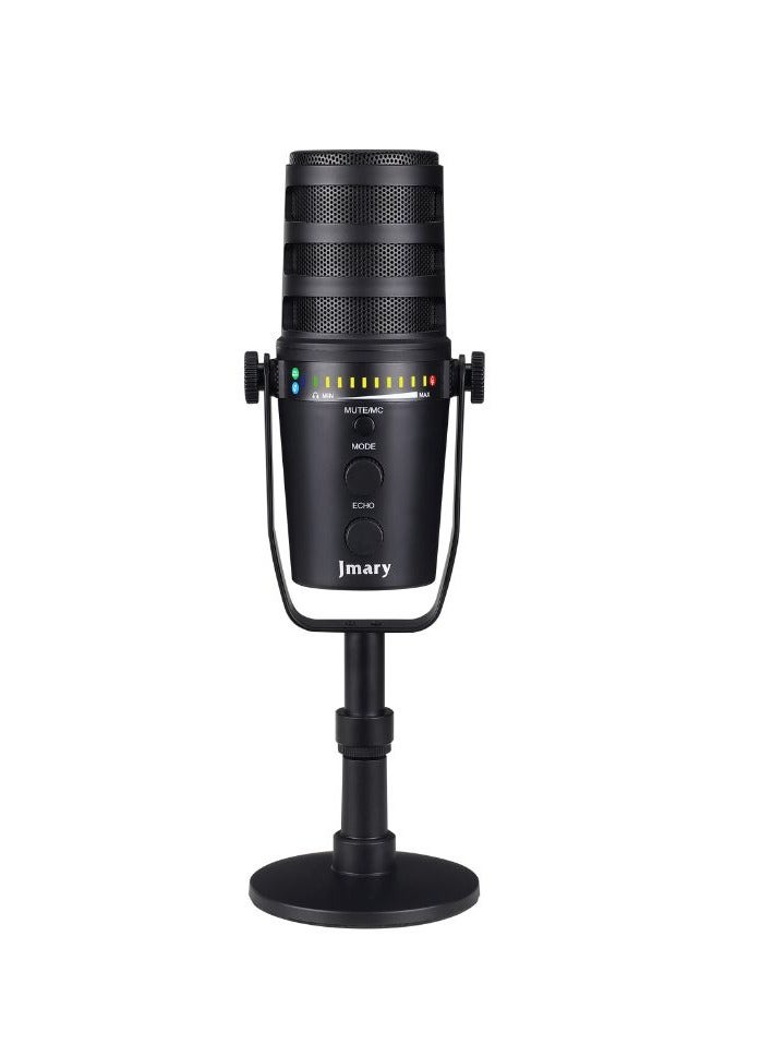 Jmary USB/XLR Podcast Microphone for PC & Laptop, Professional Condenser Mic with Mute Button, Gain Control, No-Latency Headphone Jack, Desktop Stand, Cardioid Pickup for Recording, Streaming & Gaming USB Microphone Condenser Microphone MC-PW12 - Image 1