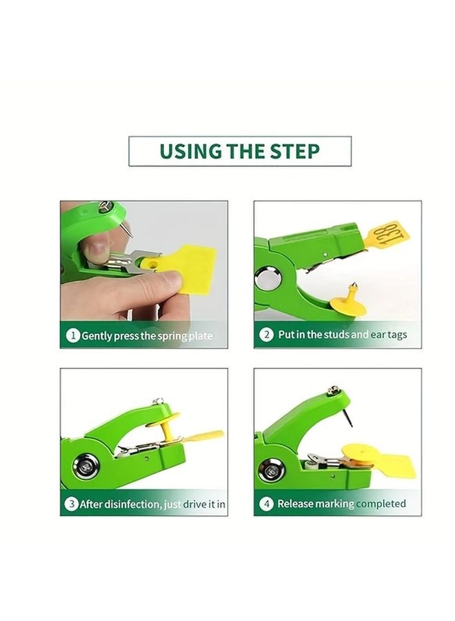 Large Livestock Plastic ID Number Tags Installation Tools Green Durable Sheep Goat Identification - Image 5