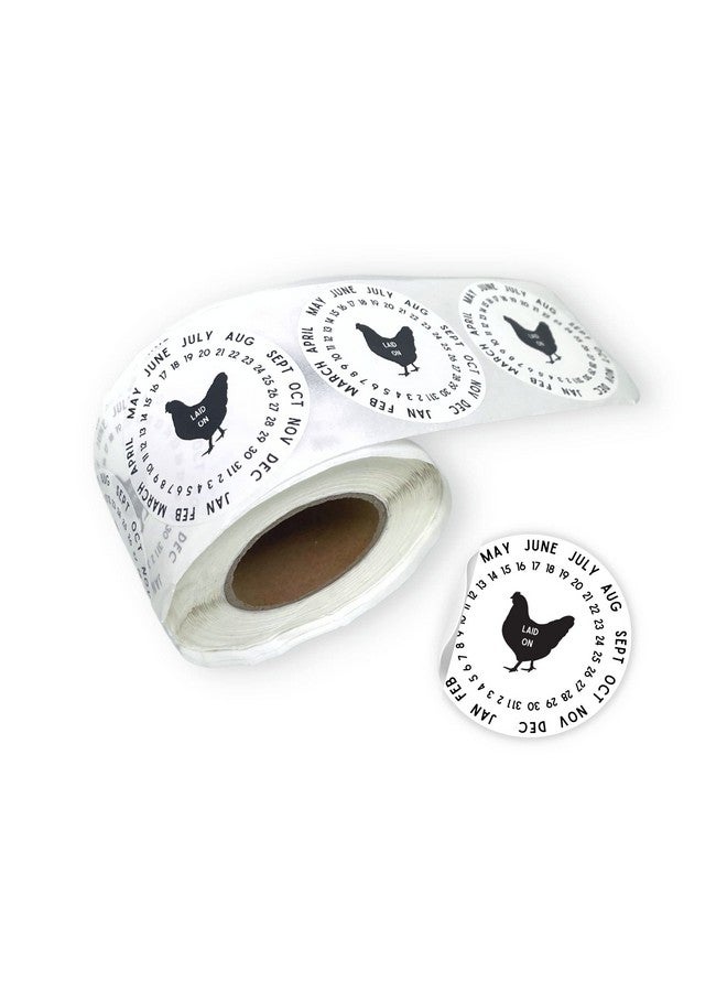 Lashicorn Eggs Laid On Date Stickers ; 350 Pc Roll ; 2" Round Stickers ; Farm Fresh Stickers ; Egg Carton Stickers ; Black Chicken Design - Image 2