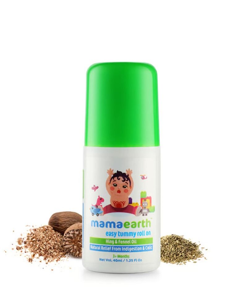 Mamaearth Easy Tummy Roll On Natural Relief From Indigestion And Colic For 3 Months Hing And Fennel Oil 40Ml - Image 1