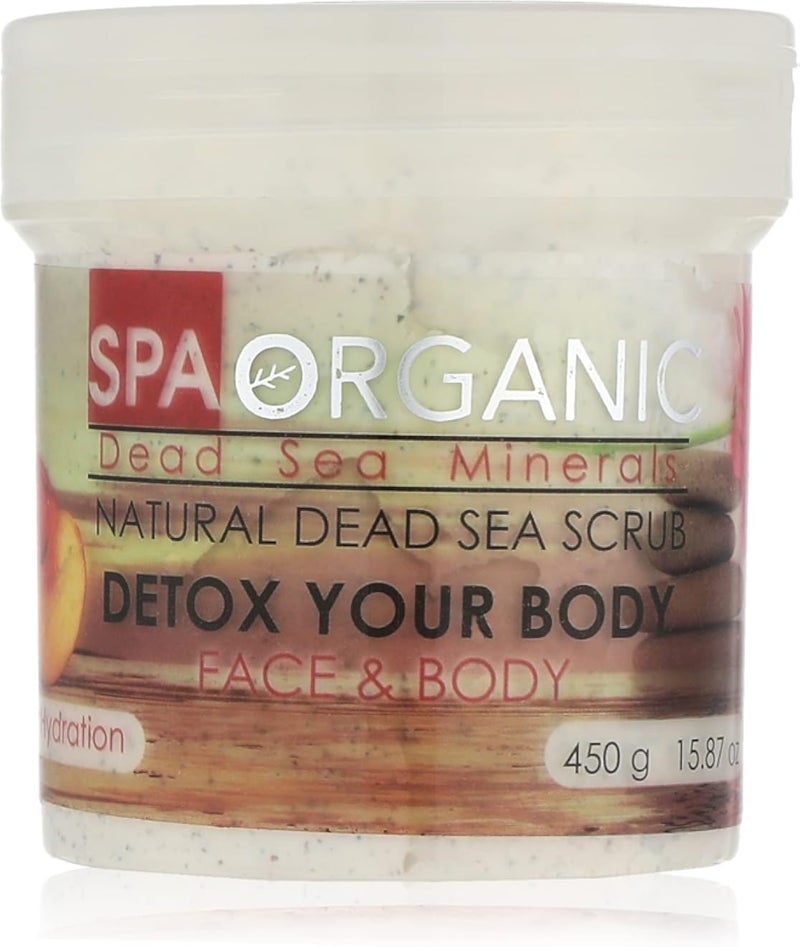 Detox Your Body Natural Dead Sea Minerals Scrub with Peaches - 450 gm